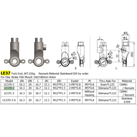 Fork End - LE37B-2